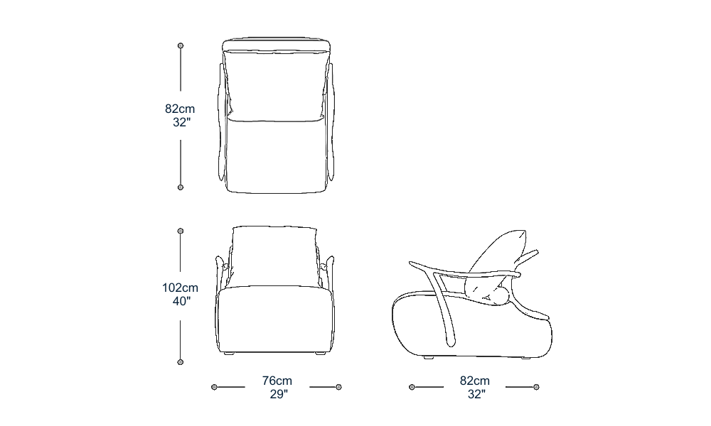 Image of the main dimensions of the product